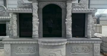 漯河 芝麻灰高档墓碑，土墓，可定制