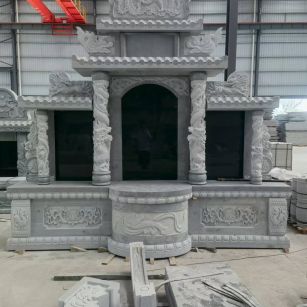漯河 芝麻灰高档墓碑，土墓，可定制