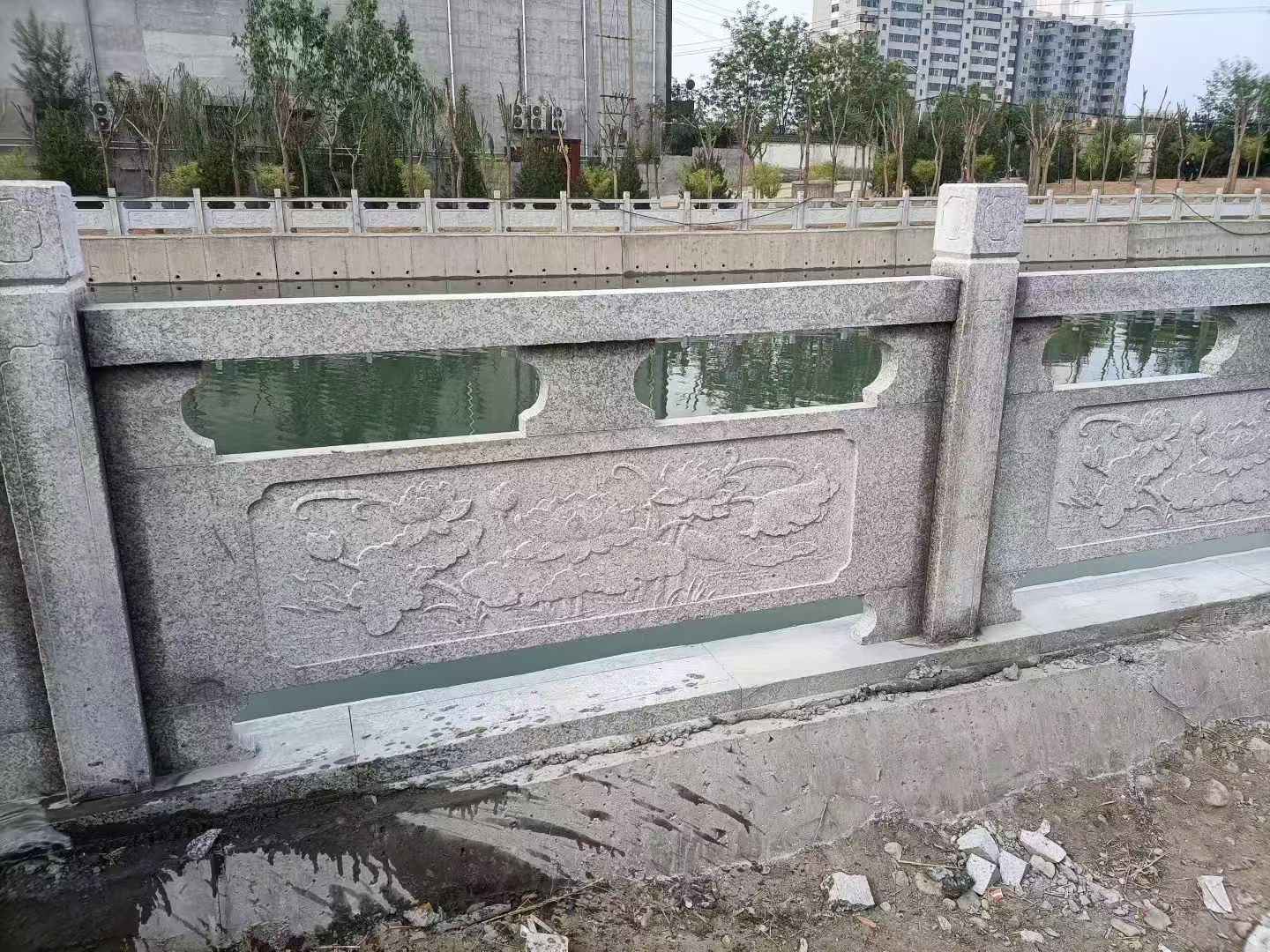 漯河 芙蓉白大花桥梁、河道，石材栏杆、围栏、护栏