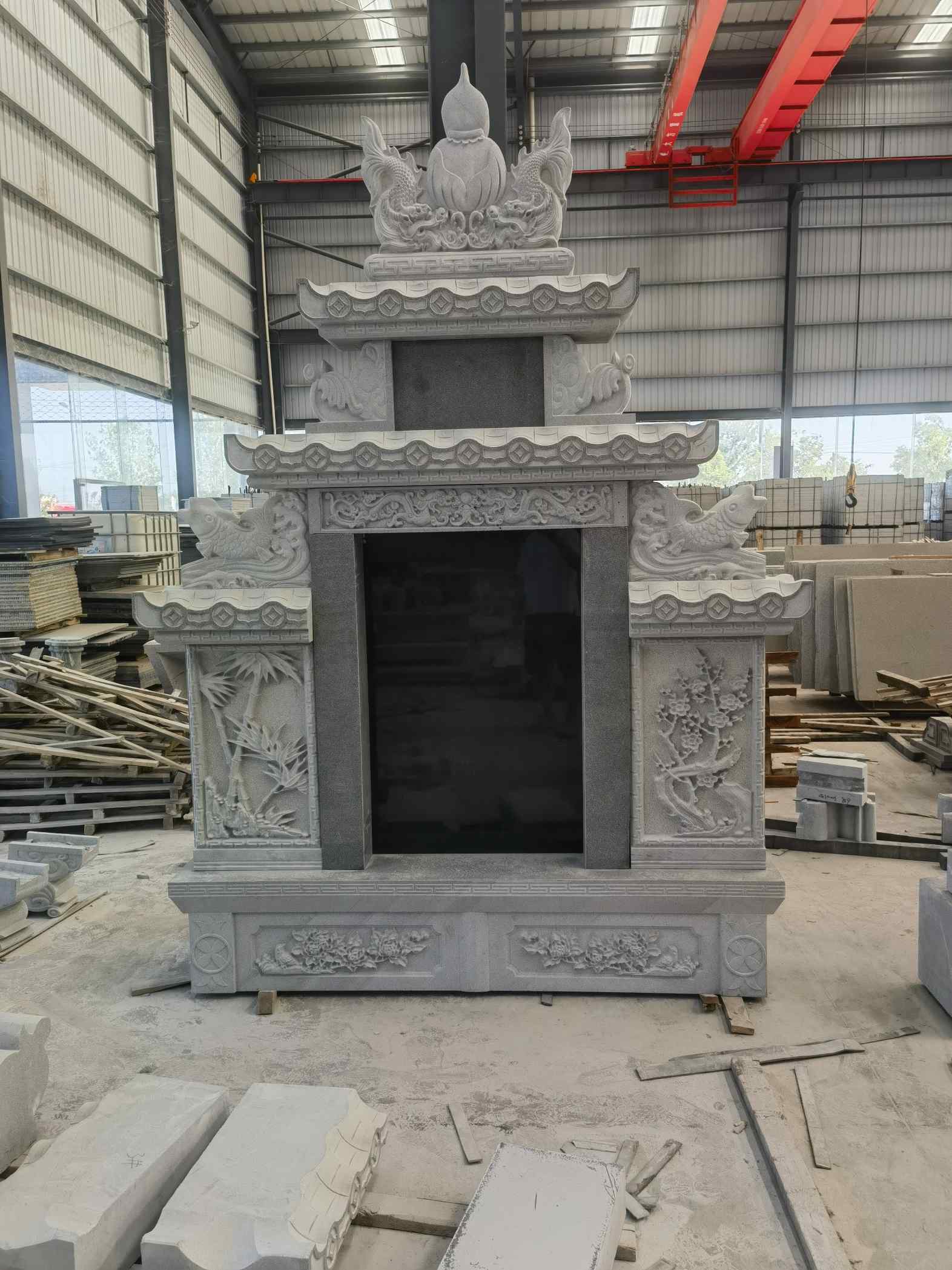 漯河 芝麻灰高档墓碑、土墓，一套也支持定做