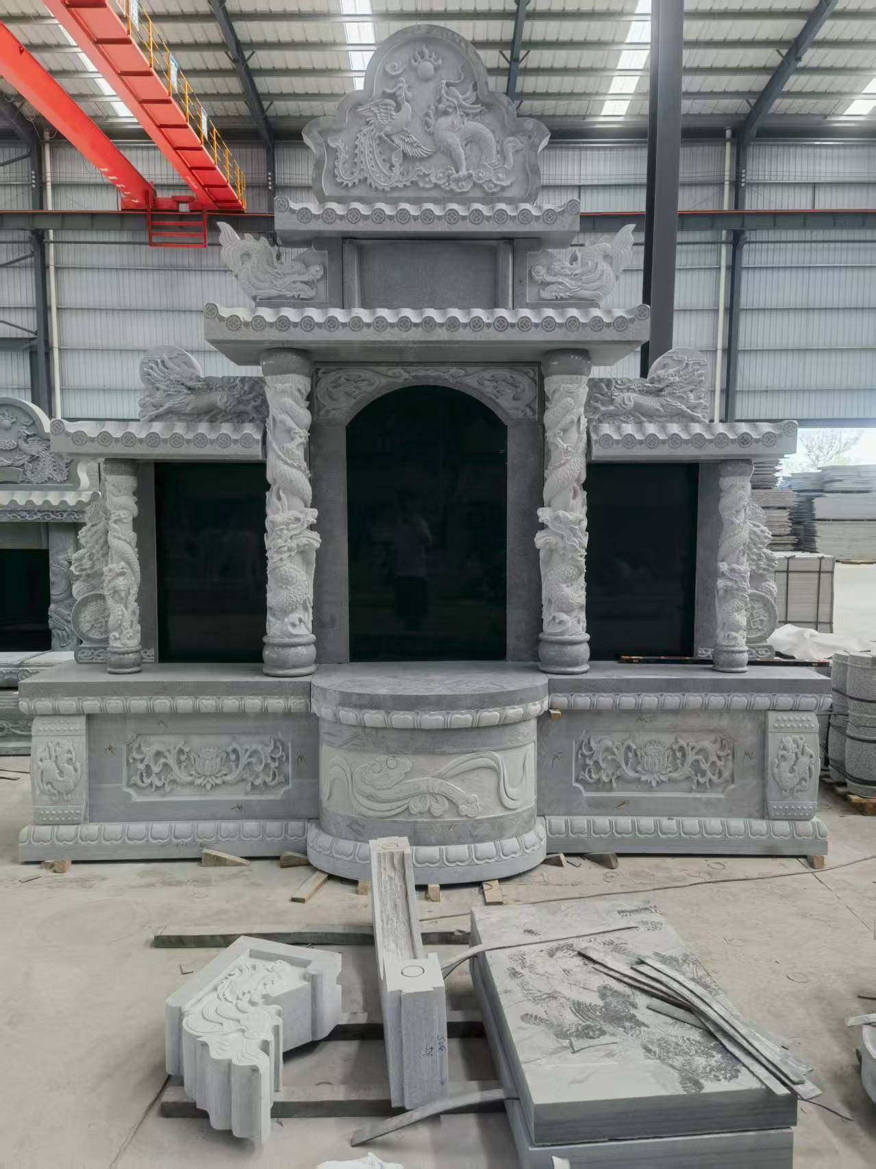 漯河 芝麻灰高档墓碑，土墓，可定制